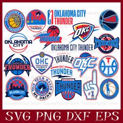 Oklahoma City Thunder bundle, Oklahoma City Thunder svg, Basketball Team svg, Basketball svg, nba svg, nba logo, nba Tea