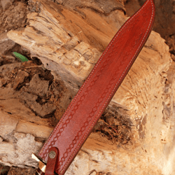 Double Edge Blade Hand Forged Sword Pakka Wood & Brass Guard Handle