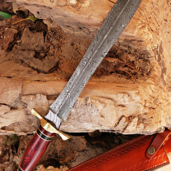 Handmade forged damascus steel pakka wood handle sword near me in lowa.jpg