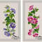 Blue morning glory and Pink morning glory cross stitch pattern