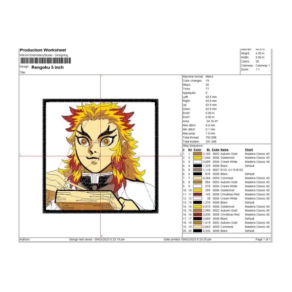 Rengoku Embroidery Designs, Rengoku Embroidery Files, Demon - Inspire ...