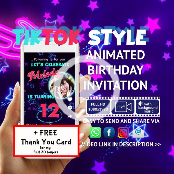 TikTok Style Video Invitation Personalized For you, Animated