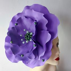 Purple Lilac Fascinator Royal Ascot Kentucky Derby Hat Ladies Day Races Gatsby headdress Wedding Fashion Accessories