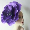 Violet anemone Kentucky Derby Hat, Wedding Accessory Flower fascinator.jpg