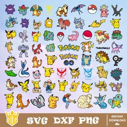 Pokemon Bundle Svg, Clipart, Silhouette, Vector , Cricut, Cut files, Vector Graphics, Graphics Design, Digital Download