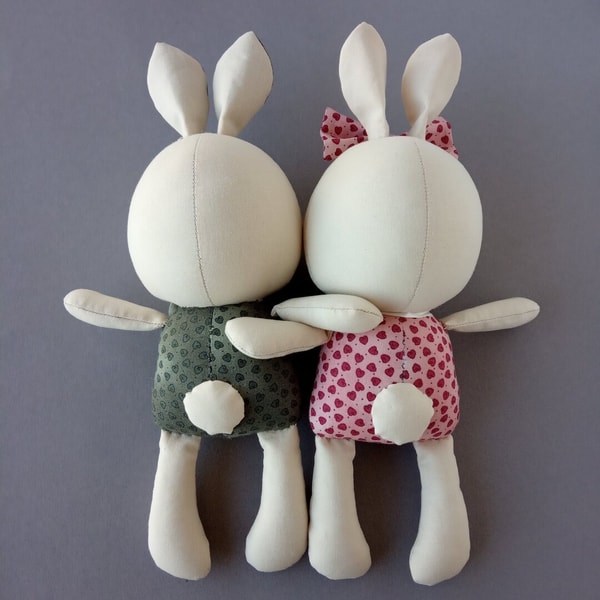 Cute Bunny Stuffed Animal Sewing Pattern PDF And Step-By-Ste | Inspire ...