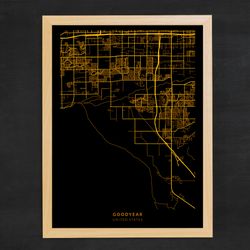 Goodyear City Map, City of Goodyear, United States Map Poster