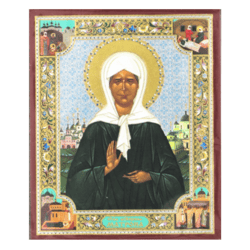 Saint Matrona the Blind of Moscow, Orthodox Christian Icon | Handmade Russian icon  | Size: 2,5" x 3,5"