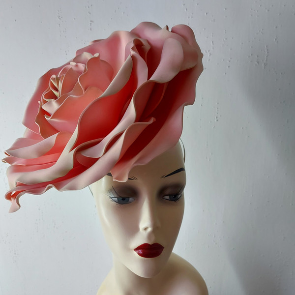 big pink flower Fascinator Kentucky Derby Hat.jpg