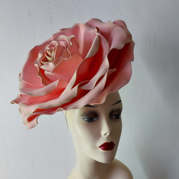 Fascinator big pink flower Kentucky Derby Hat.jpg
