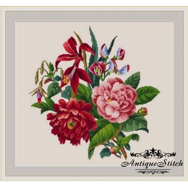 Vintage Bouquet cross stitch pattern