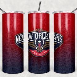 new orleans pelicans tumbler wrap design - jpeg & png - sublimation printing - nba - basketball - 20oz skinny tumbler