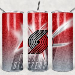 portland trail blazers tumbler wrap design - jpeg & png - sublimation printing - nba - basketball - 20oz skinny tumbler