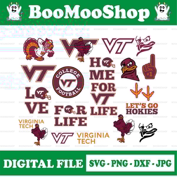 Virginia Tech Hokies Football svg, football svg, silhouette - Inspire ...