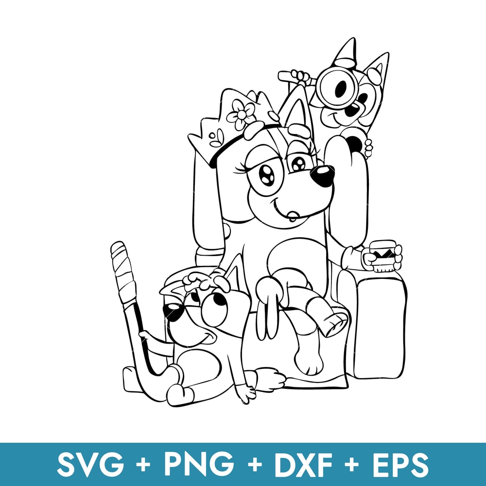 Bluey Mum Chilli with bluey and bingo