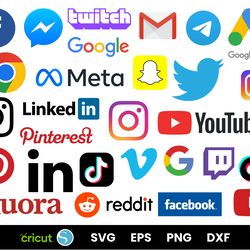 social media icons svg bundle