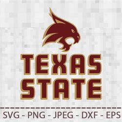 texas state bobcats logo svg png jpeg  dxf digital cut vector files for silhouette studio cricut design