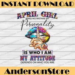 April Girl Hippie - Whisper Words Of Wisdom PNG, Birthday gift, April Birthday/ INSTANT DOWNLOAD/Png Printable