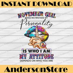 november girl hippie - whisper words of wisdom png, birthday gift, november birthday/ instant download/png printable