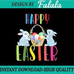 happy easter bunny basket with flowers png print file for sublimation or print, easter png, digital download
