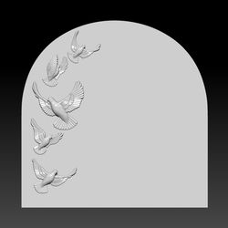 3D STL Model for CNC file Monument with doves
