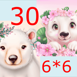 illustrations of a polar bear (child, mother) -30 pcs, 2