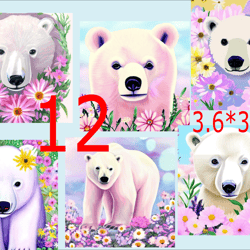 Illustrations of a polar bear, Scrapbooking Card Set, Pocket Card -2