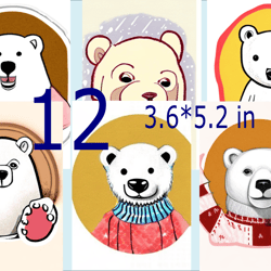 Illustrations of a polar bear, Scrapbooking Card Set, Pocket Card -6