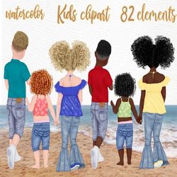 kids clipart: "custom kids clipart" children clipart siblings clipart girl clipart boy clipart child clipart family clip