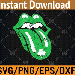 tongue shamrock rolling lucky stone st patrick's day svg, eps, png, dxf, digital download