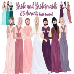bridesmaid clipart: "bride clipart" wedding clipart bridesmaid dresses marriage clipart bridal clipart best friends brid