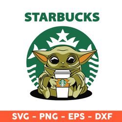 Baby Yoda Starbucks Svg, Pumpkin Svg, Starbucks Logo Svg, Baby Yoda Svg, Eps, Dxf, Png - Download File