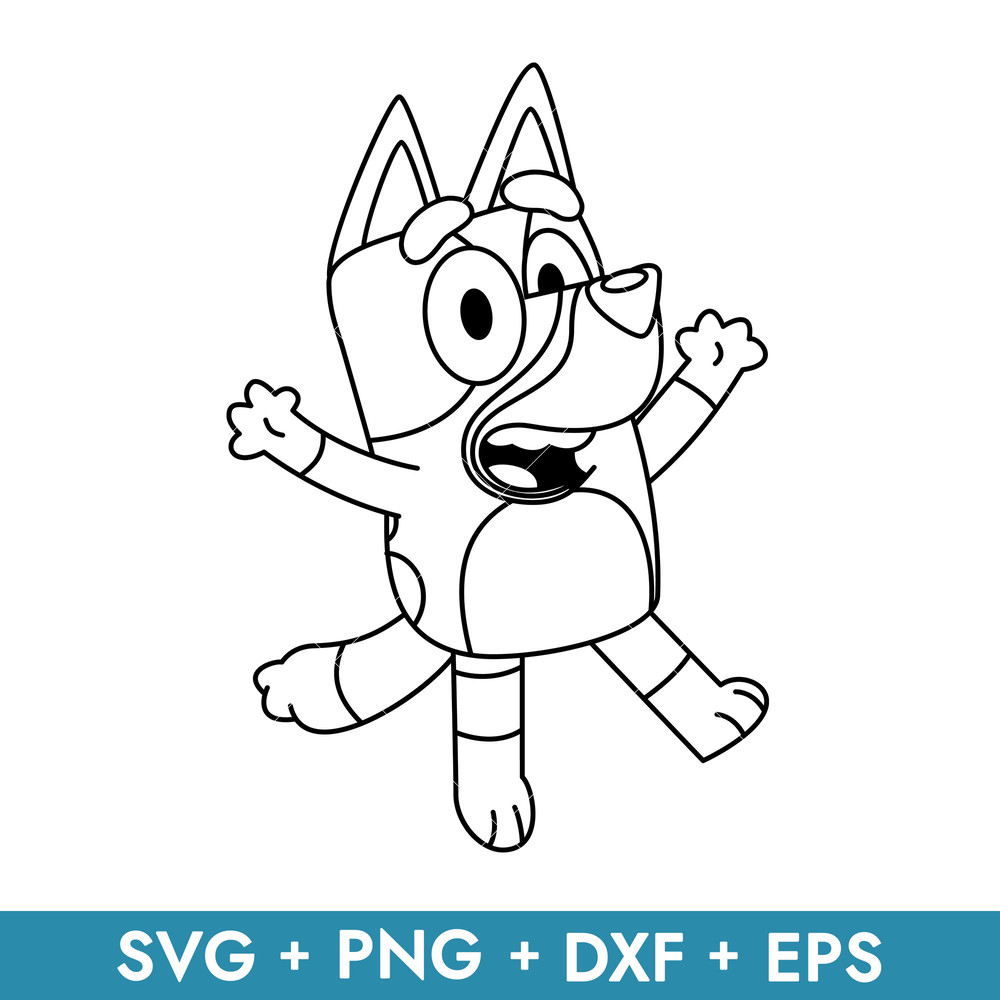Bluey Outline in svg, transparent png, dxf, eps formats ready for download