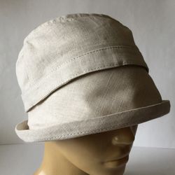 Linen hat Panama Bucket hat Cap for women Summer hat