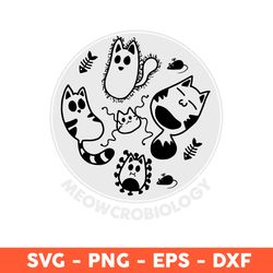 cat meowcrobiology microbiology mouse fishbone svg, black cat svg, cat svg, mouse svg, eps, dxf, png - download file