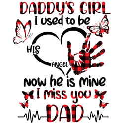 daddys girl i used to be his angle now he is mine svg, i miss you dad, he is mine, papa svg, dad svg, father daughter
