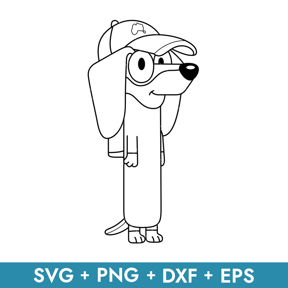 Snickers Bluey Outlinein svg, transparent png, dxf, eps formats ready for download