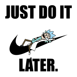 nike just do it rick sanchez later svg, nike disney svg, nike logo svg, fashion logo svg, file cut digital download