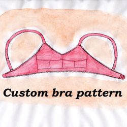 Girl bra pattern, Custom bra pattern, Linen bra pattern, Natalie, Cotton bra pattern, Non stretch bra pattern all size