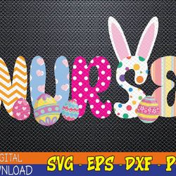 Bunny Nurse Funny Egg Easter Day Floral Svg, Eps, Png, Dxf, Digital Download