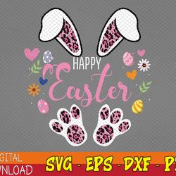 happy easter bunny leopard easter egg hunt easter svg, eps, png, dxf, digital download