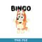 Bluey Bingo With text on black in transparent png formats ready for download