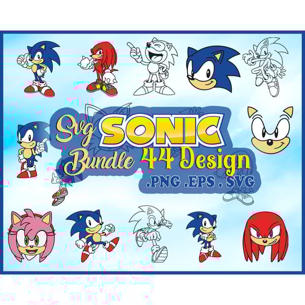 44 Files Sonic Designs SVG Bundle - Inspire Uplift
