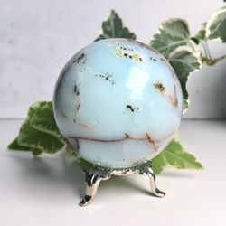 chrysoprase sphere 54 mm green stone ball chalcedony mineral sphere by uralmountansfinds