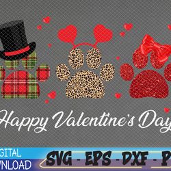 valentine paws, dog lover, paw print svg, eps, png, dxf, digital download