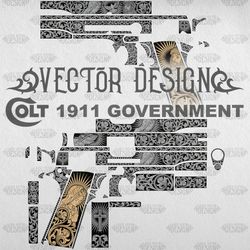 VECTOR DESIGN Colt 1911 government "Mercious Jesus and Virgin Mary"