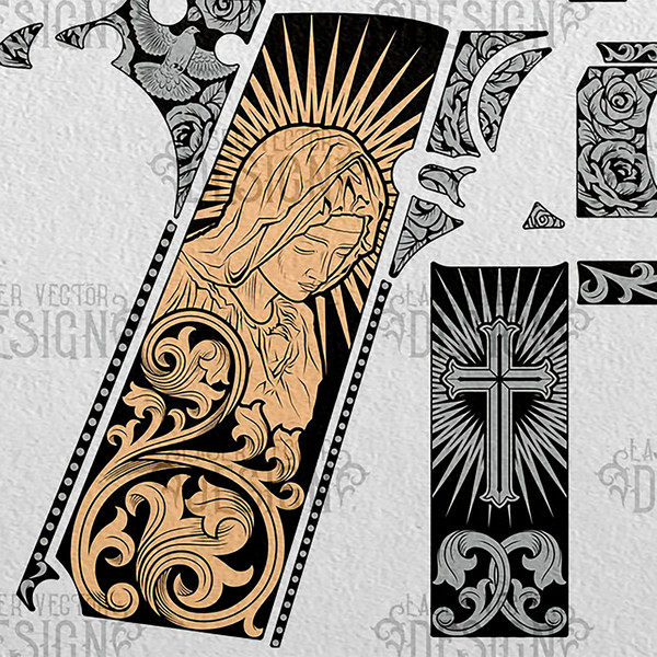 VECTOR DESIGN Colt 1911 government Mercious Jesus and Virgin Mary 5.jpg