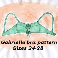Lace up bra pattern, No elastic underwear pattern, Gabrielle, Sizes 24-28, Drawstring bra pattern, Linen bra pattern