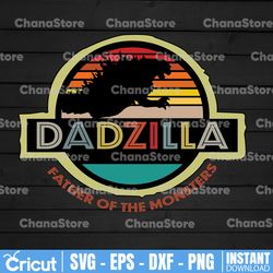 dadzilla father of the monsters retro svg png vintage sunset premium face mask cricut father's day dad father lovers dad