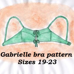 Lace-up bra pattern, No elastic underwear pattern, Gabrielle, Sizes 19-23, Drawstring bra pattern, Linen bra pattern